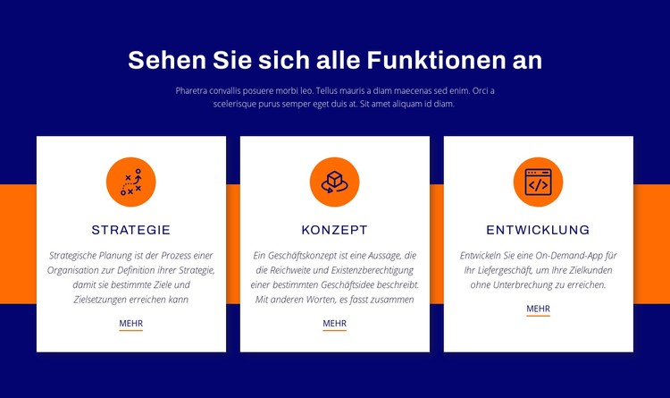 Sehen Sie sich alle Funktionen an CSS-Vorlage