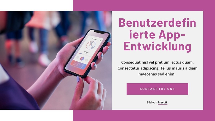 Benutzerdefinierte App-Entwicklung Eine Seitenvorlage