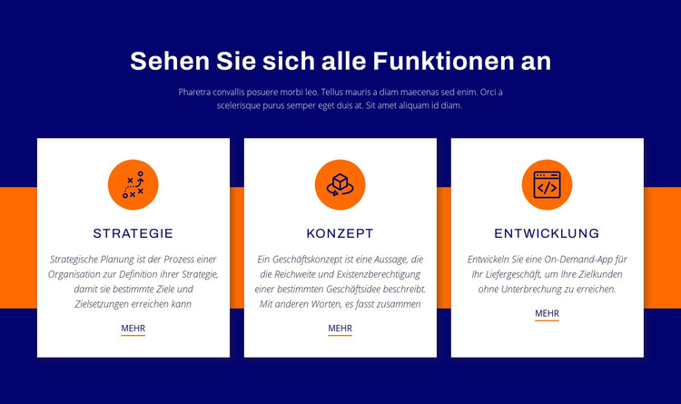 Sehen Sie sich alle Funktionen an HTML-Vorlage