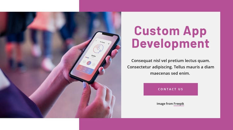 Custom app development Homepage Design