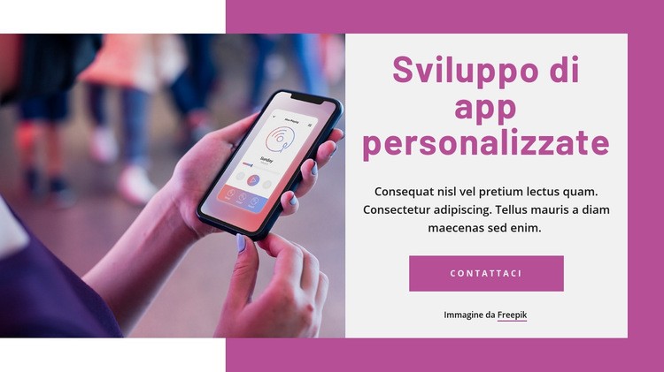 Sviluppo di app personalizzate Mockup del sito web