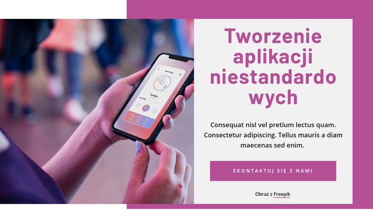 Tworzenie aplikacji niestandardowych Makieta strony internetowej