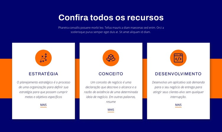 Confira todos os recursos Modelo de uma página