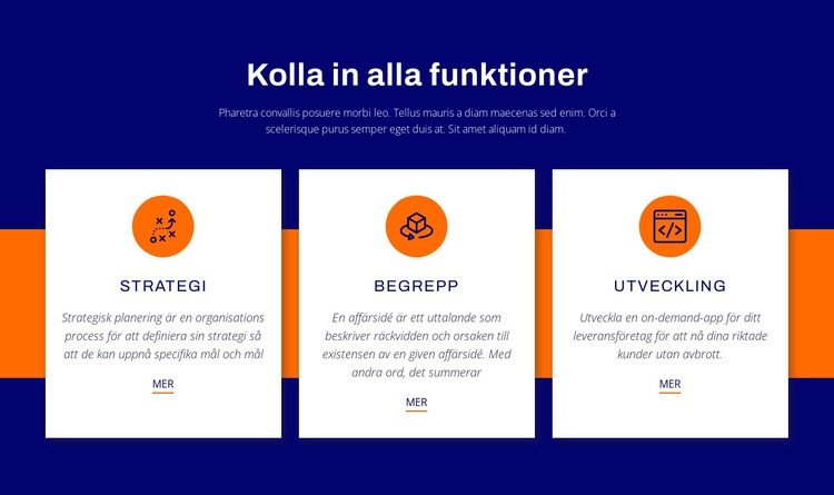 Kolla in alla funktioner CSS -mall