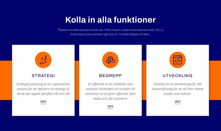 Kolla in alla funktioner HTML-mall