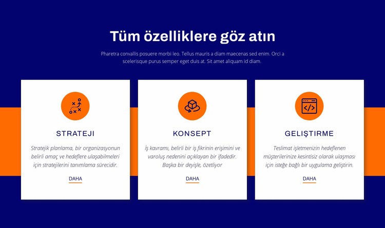 Tüm özelliklere göz atın HTML5 Şablonu