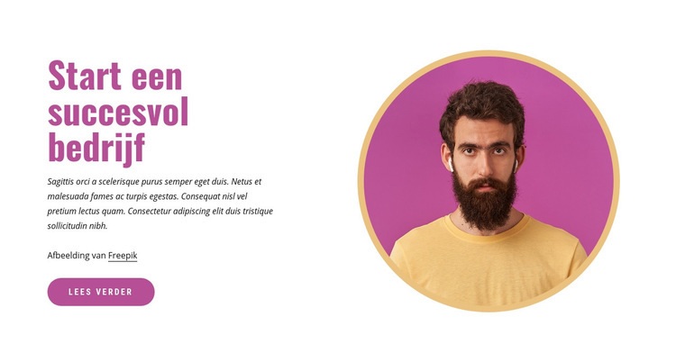 Hoe een succesvol bedrijf te runnen? Website mockup