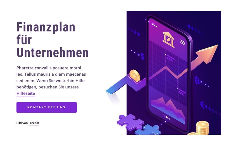 Finanzplan für Unternehmen HTML Website Builder