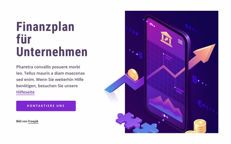 Finanzplan für Unternehmen Website-Modell