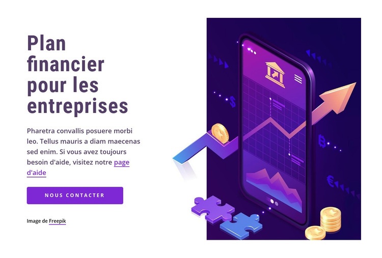 Plan financier pour entreprise Modèles de constructeur de sites Web