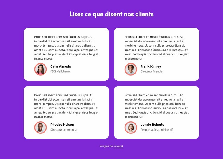 Lisez ce que disent nos clients Créateur de site Web HTML