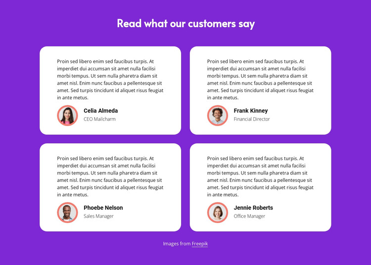 Read what our customers say HTML Template