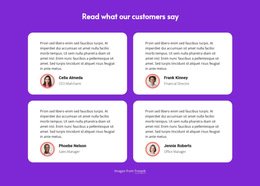 Read What Our Customers Say - Custom HTML5 Template