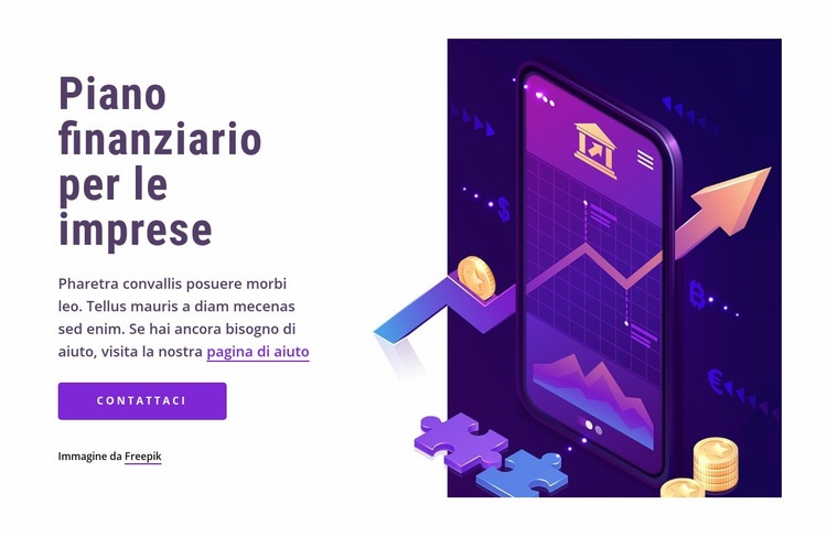 Piano finanziario per le imprese Mockup del sito web