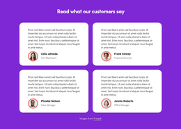 Read What Our Customers Say - Page Theme