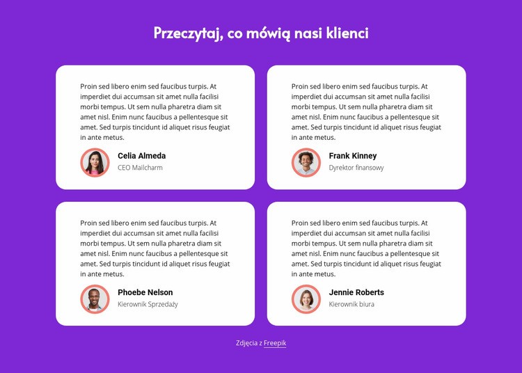 Przeczytaj, co mówią nasi klienci Szablon