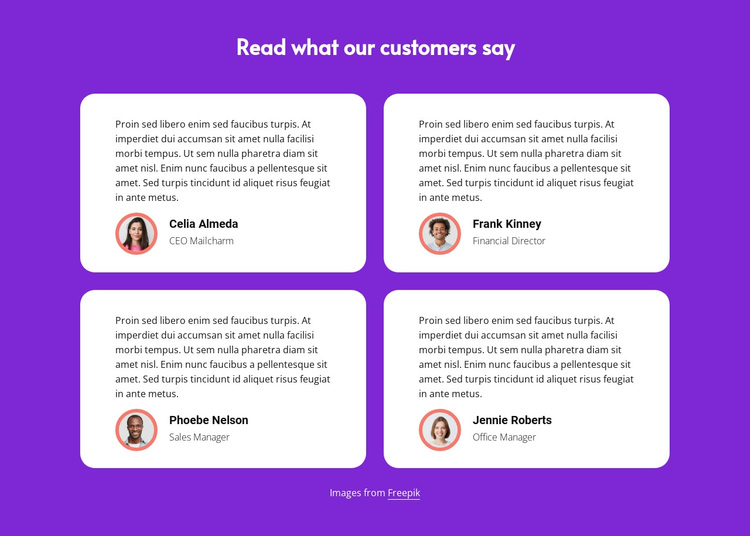 Read what our customers say Template