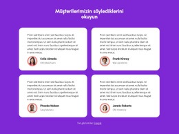 Müşterilerimizin Söylediklerini Okuyun - Sayfa Teması