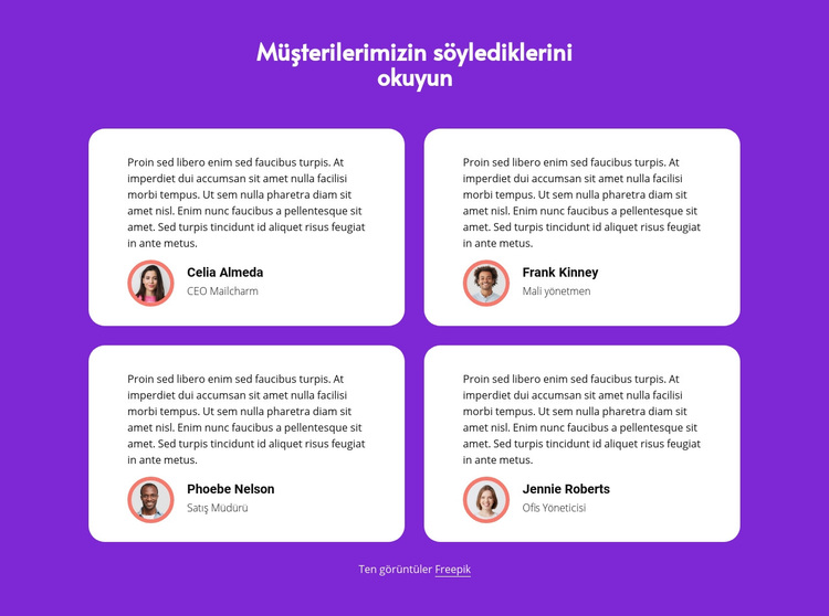 Müşterilerimizin söylediklerini okuyun WordPress Teması