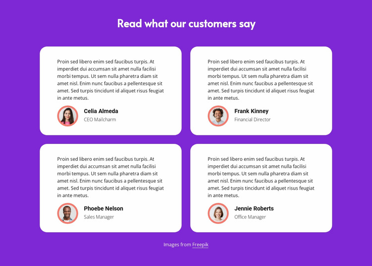 Read what our customers say Website Builder Templates