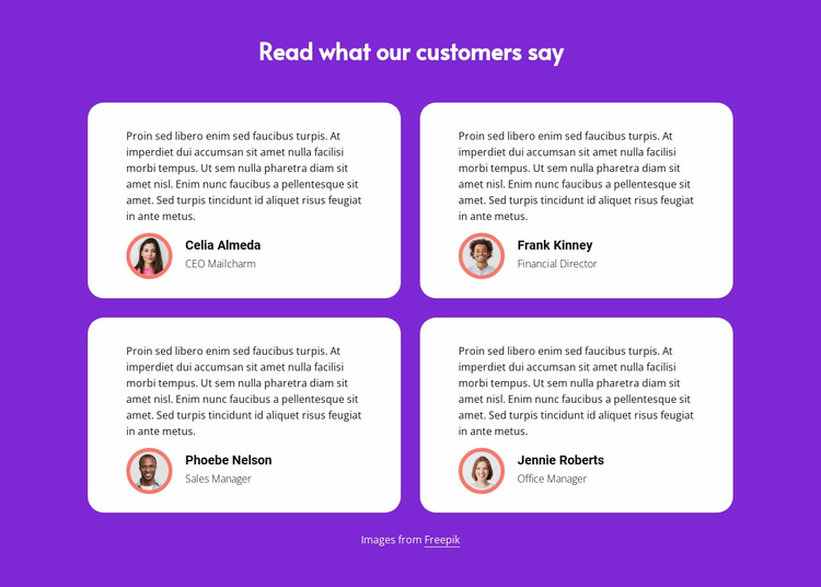 Read what our customers say Landing Page