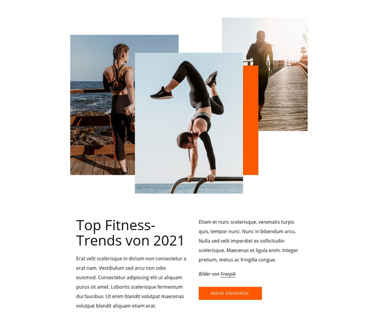Top-Fitnesstrends Website-Vorlage
