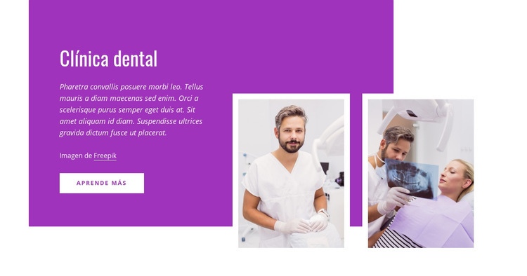 Consultorio dental con calificación de 5 estrellas Maqueta de sitio web