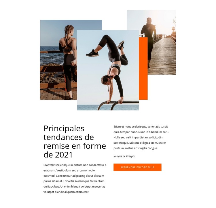 Les meilleures tendances fitness Modèle CSS