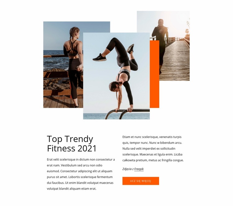 Najlepsze trendy fitness Kreator witryn internetowych HTML