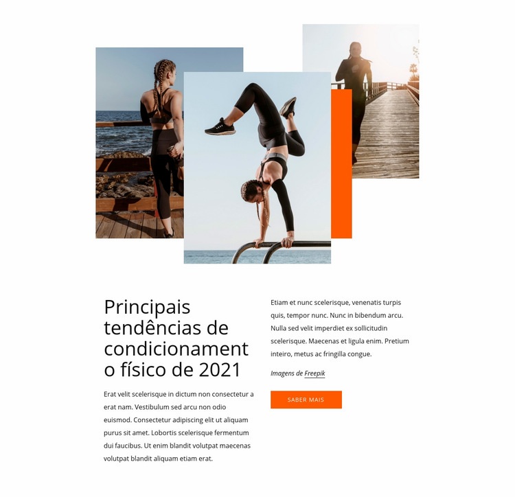 Principais tendências de fitness Construtor de sites HTML