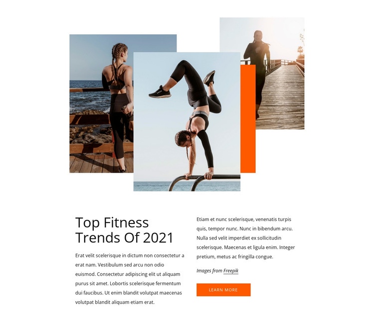Top fitness trends Web Page Design