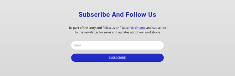 Subscribe and follow us CSS Template
