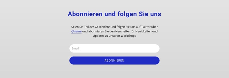 Abonniere und folge uns Website Builder-Vorlagen