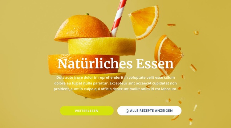 Natürliche Säfte und Lebensmittel Website design