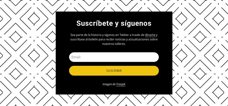 Síguenos en el patrón de fondo Plantilla HTML5