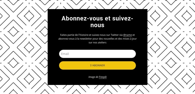 Suivez-nous sur fond de motif Modèle CSS