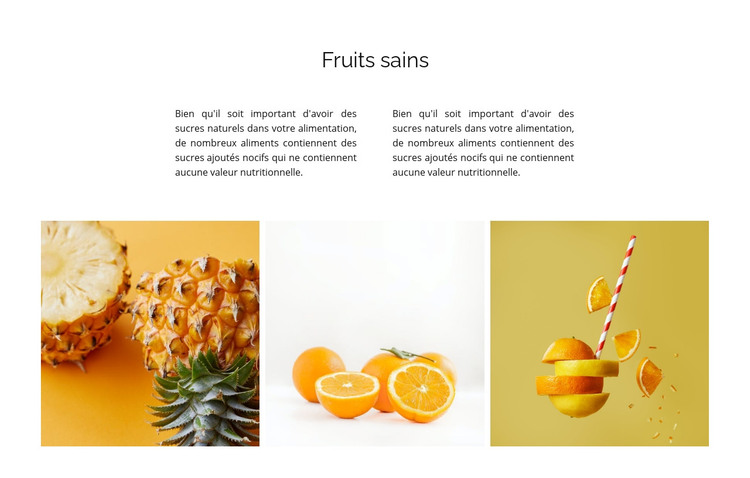Galerie avec de la nourriture naturelle Modèle HTML
