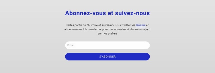 Abonnez-vous et suivez-nous Modèle HTML5