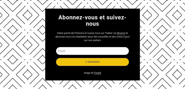 Suivez-nous sur fond de motif Modèle HTML5