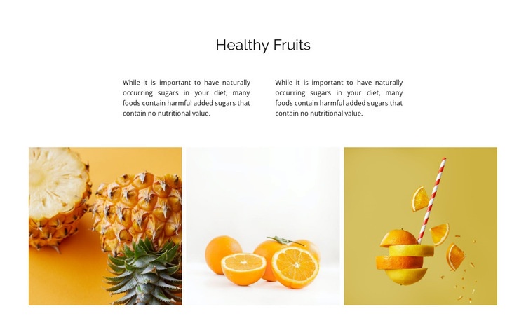 Gallery with natural food Homepage Design