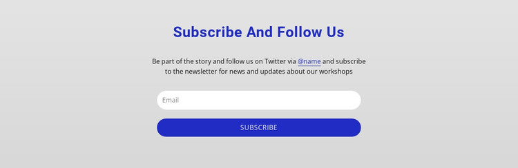 Subscribe and follow us HTML Template
