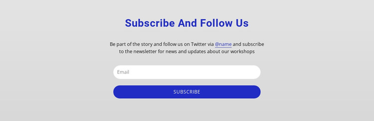 Subscribe and follow us HTML5 Template
