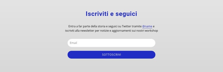 Iscriviti e seguici Costruttore di siti web HTML