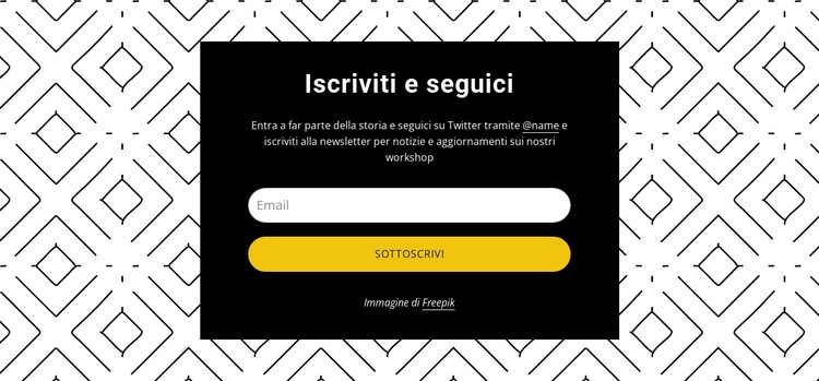 Seguici sullo sfondo del modello Modello CSS