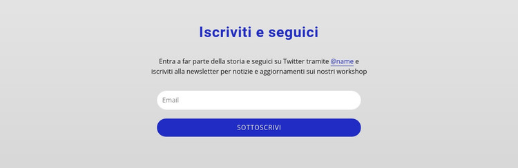 Iscriviti e seguici Modello HTML