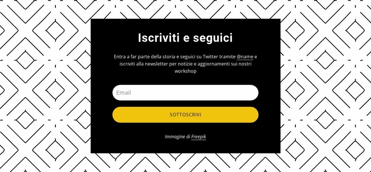 Seguici sullo sfondo del modello Un modello di pagina