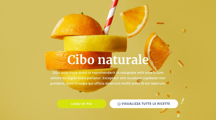 Succhi e cibo naturali Modello di sito Web