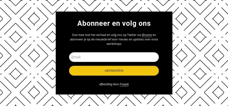 Volg ons op patroonachtergrond CSS-sjabloon