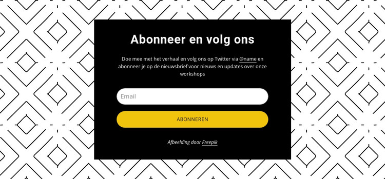 Volg ons op patroonachtergrond HTML-sjabloon