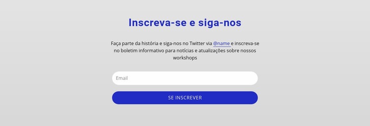 Inscreva-se e siga-nos Construtor de sites HTML